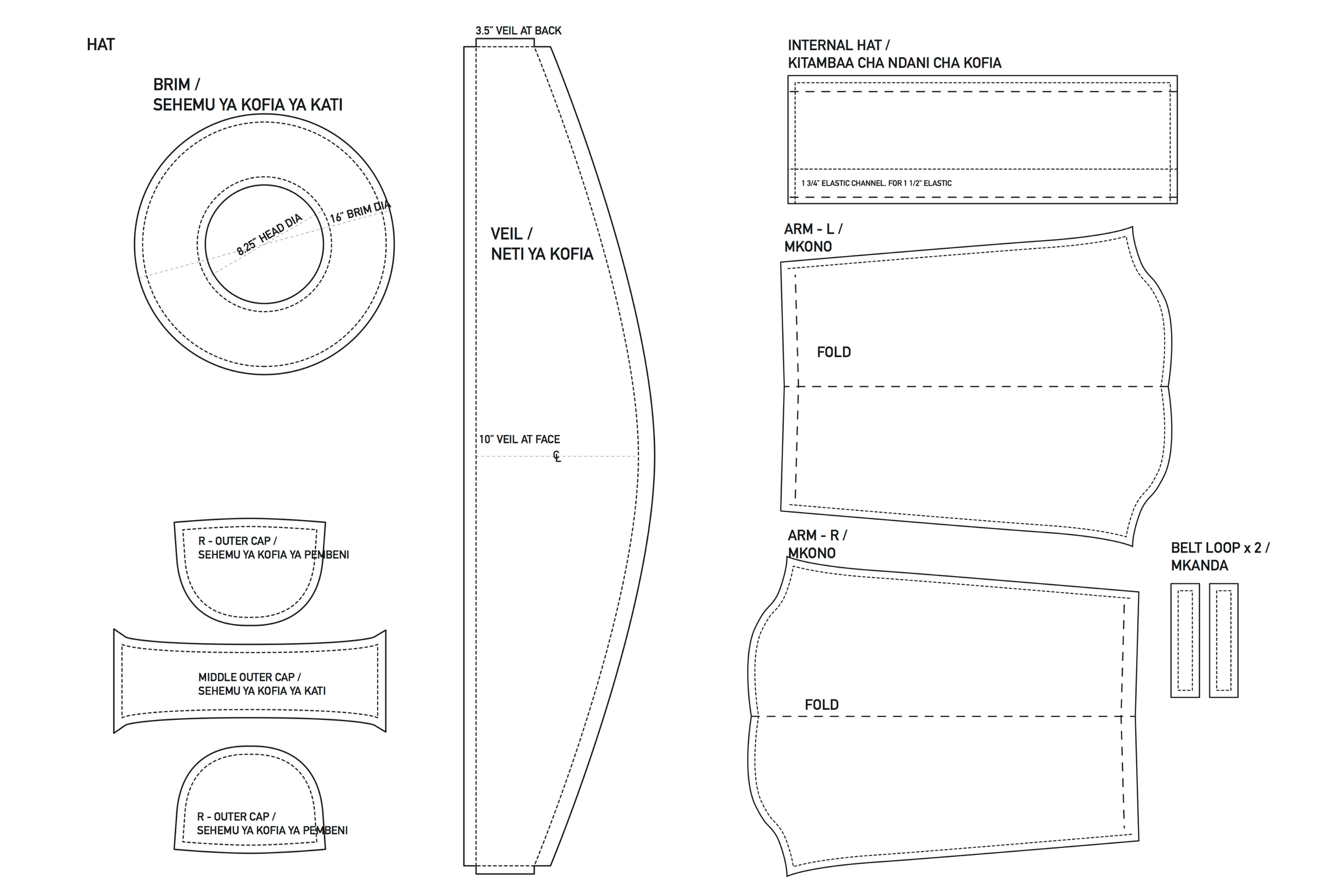 patterns of new beekeeping suit concept design for production
